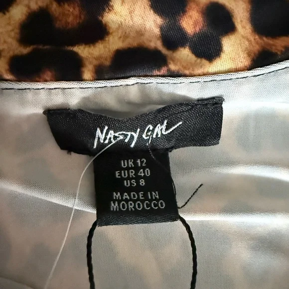 Nasty Gal Womens Twisted Asymmetrical Mini Dress - Leopard - Picture 10 of 14